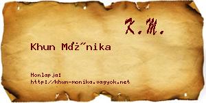 Khun Mónika névjegykártya